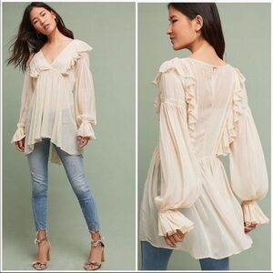 Anthropologie Maeve Wynne Boho Metallic Tunic 4